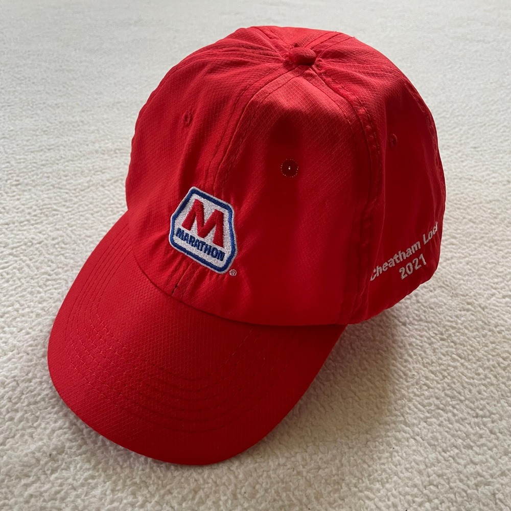 HitWear Unisex OSFM Baseball Cap Red Marathon Cheatham Lock 2021 Ripstop Hat‎